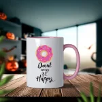 pink two tone ceramic mugs