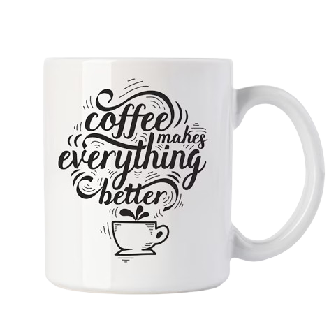 white-ceramic-mug from prismat the best printing and advertising company in qatar