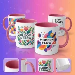 Custom two tone pink mugs in qatar