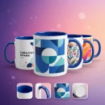 custom two tone blue mugs in qatar