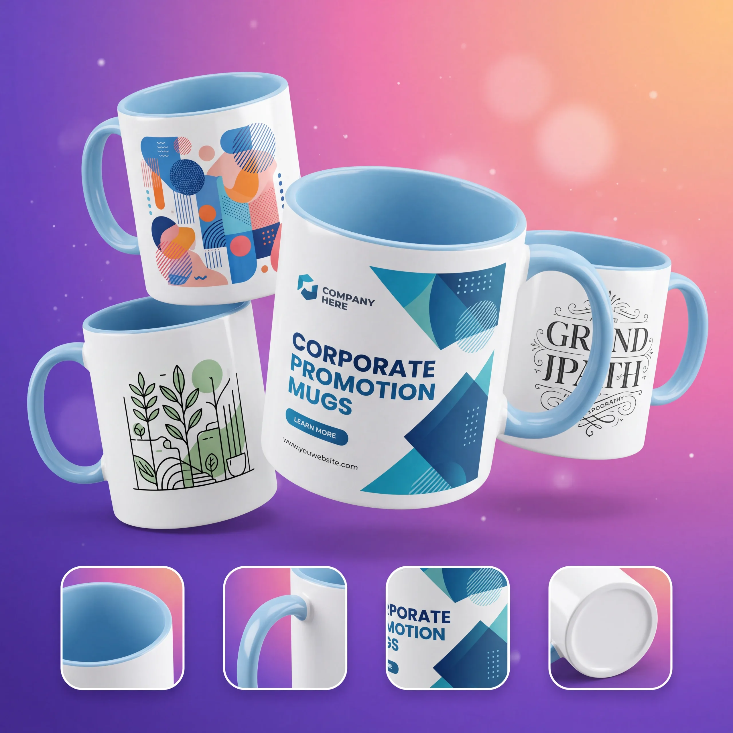 custom two tone light blue mugs in qatar