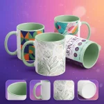 custom two tone light green mugs in qatar
