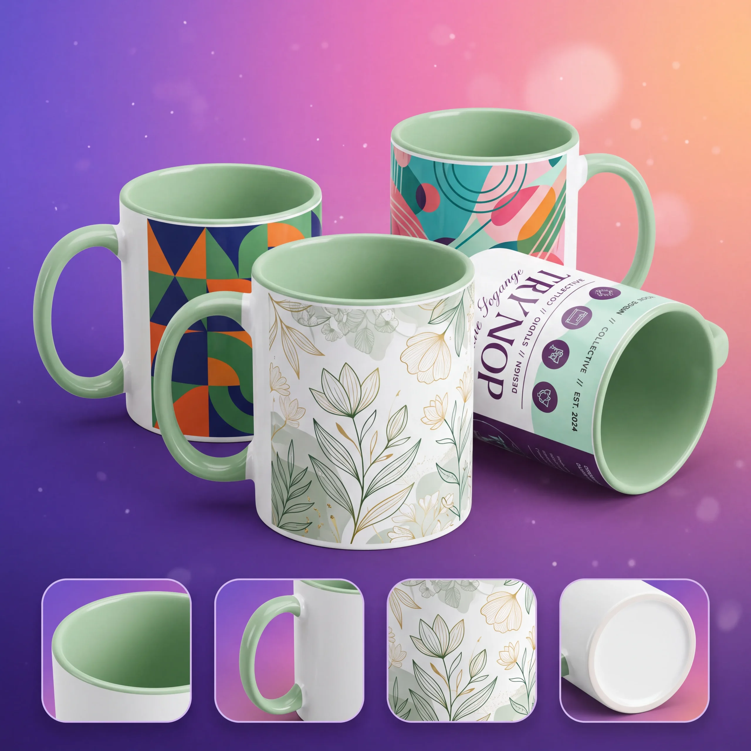 custom two tone light green mugs in qatar