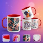 custom two tone red mugs in qatar