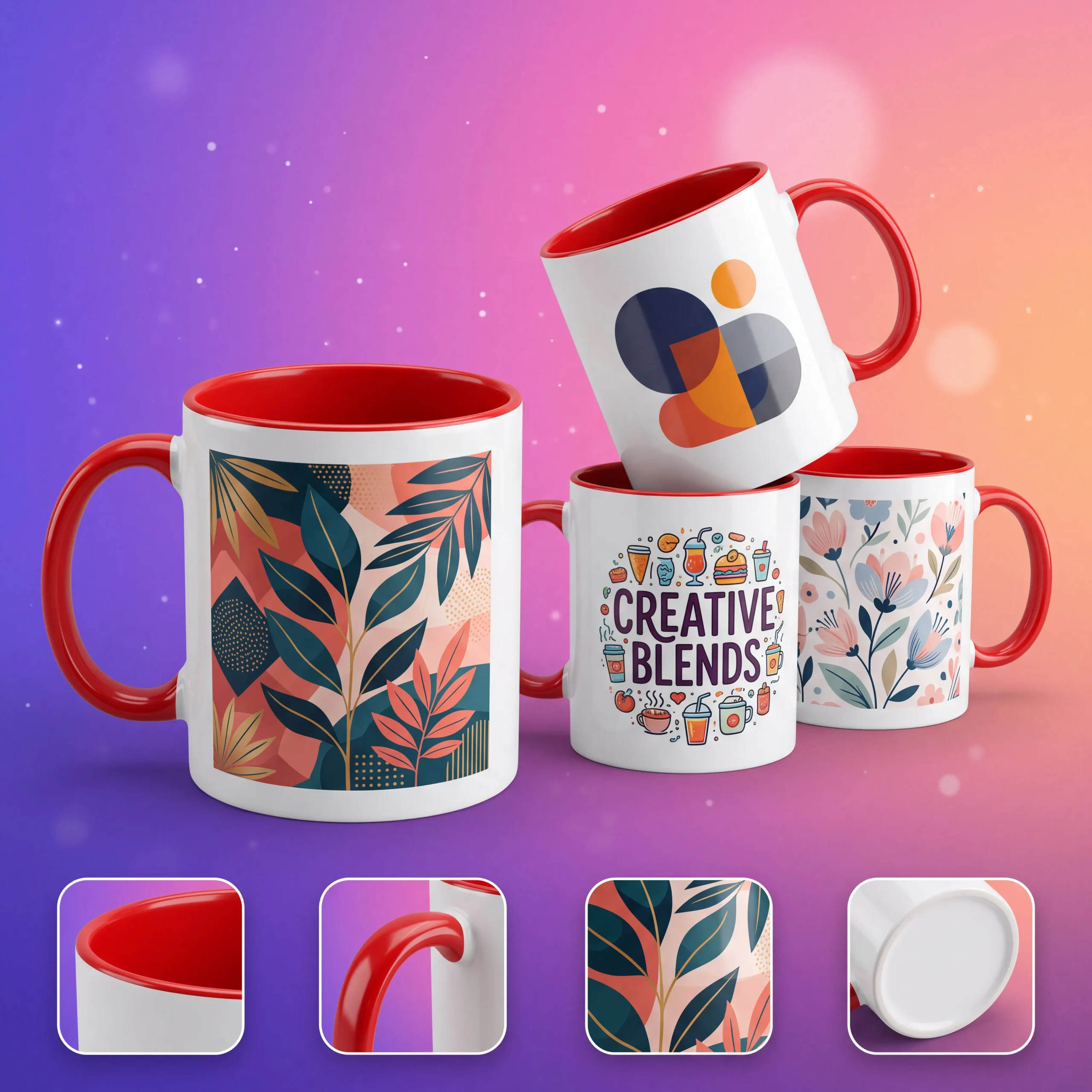 custom two tone red mugs in qatar