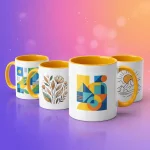 custom two tone yellow mugs in qatar